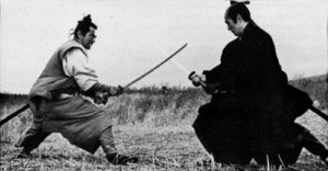 Samurai fighters on film